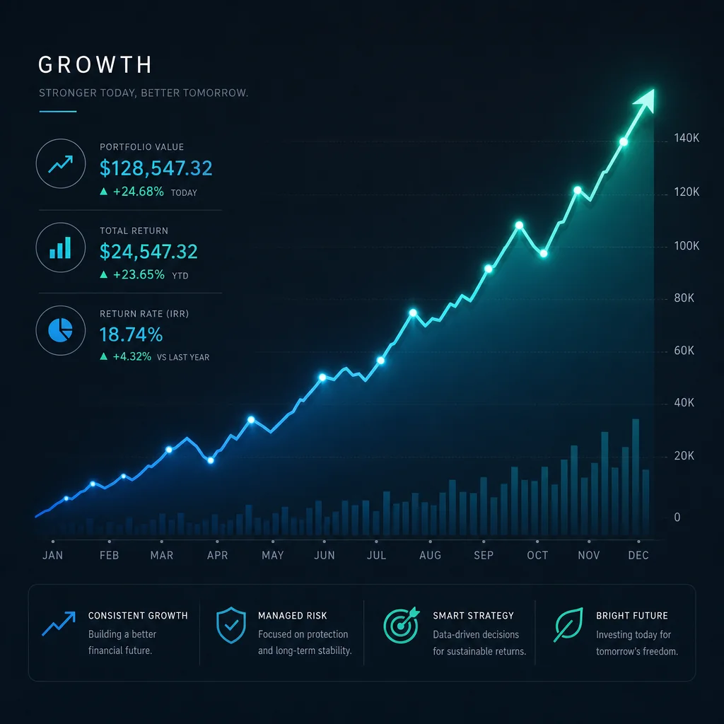 Business growth chart icon representing success